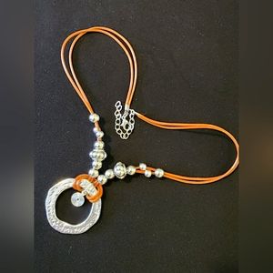 Silver Leather Necklace
